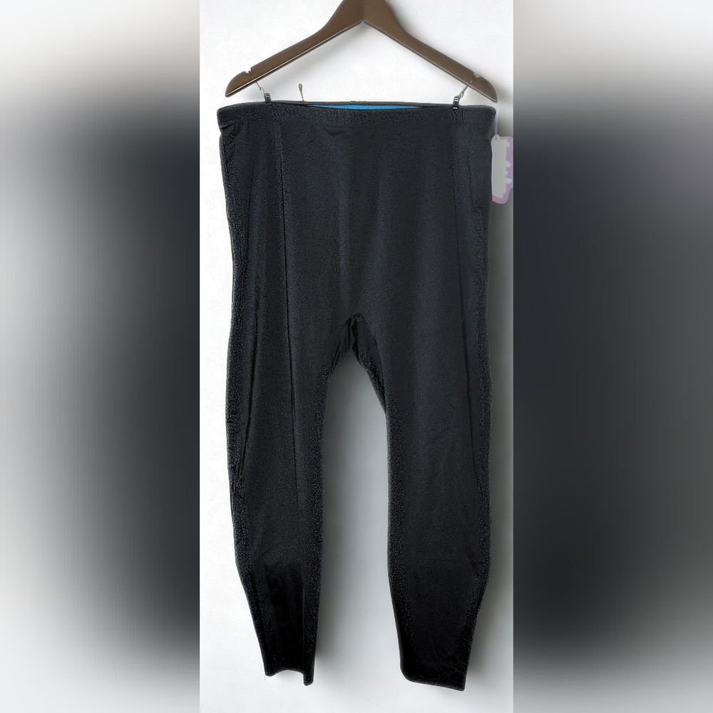 YITTY Black Leggings with Blue Waistband